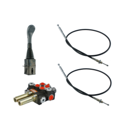 2 dalių hidraulinis komplektas: 40 l skirstytuvas + valdymo svirtis be mygtukų + du 3 m kabeliai