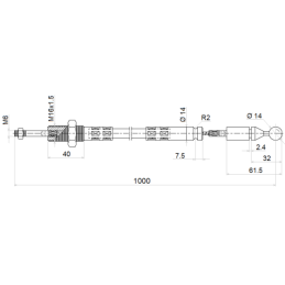 dalių hidraulinis komplektas: 40 l skirstytuvas + vairasvirtė su vienu mygtuku + du 1 m ilgio kabeliai