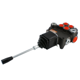 2 sekcijų hidraulinis skirstytuvas, 80 l/min., valdomas vairasvirte