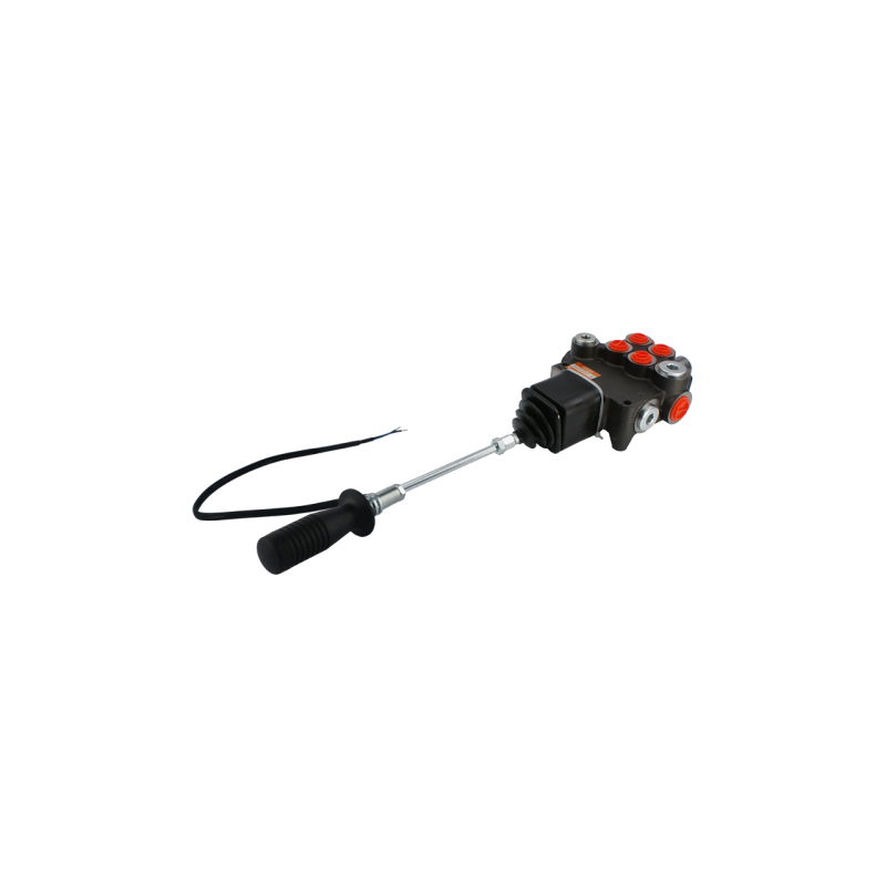 2 sekcijų hidraulinis skirstytuvas, 80 l/min., valdomas vieno mygtuko valdymo svirtimi