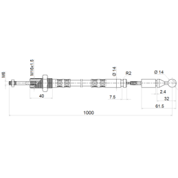 2 dalių hidraulinis komplektas: 80 l skirstytuvas + valdymo svirtis be mygtukų + du 1 m ilgio kabeliai