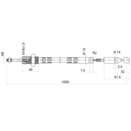 2 dalių hidraulinis komplektas: 80 l skirstytuvas + vairasvirtė su vienu mygtuku + du 1 m ilgio kabeliai