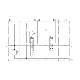 Hidraulinis skirstytuvas 2 sekcijų 80L originalus malkų skaldymui