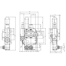 Hidraulinis skirstytuvas 2 sekcijų 80L originalus malkų skaldymui