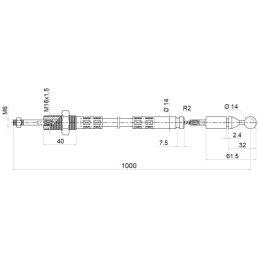 2 dalių hidraulinis komplektas: 80 l skirstytuvas + vairasvirtė su vienu mygtuku + du 1 m ilgio kabeliai