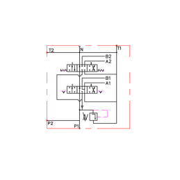 Hidraulinis skirstytuvas, 2 sekcijos, 160L, su sekcija su skląsčiu hidraulinio variklio valdymui
