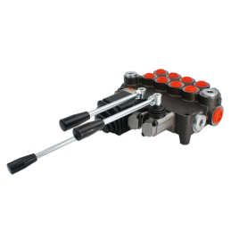 4 sekcijų hidraulinis skirstytuvas, 80 l/min., valdomas vairasvirte ir dviem svirtimis