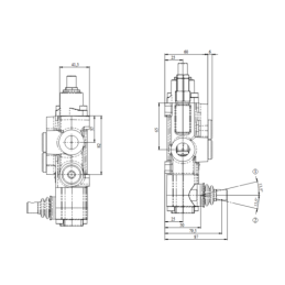 Hidraulinis skirstytuvas, 8 sekcijos, 50 l/min.