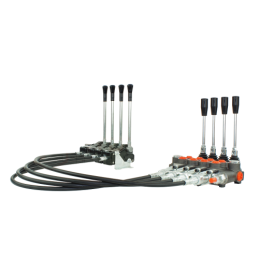 Hidraulinis skirstytuvas 40L, 4 sekcijų, su svirtimis ir 3 m trosais