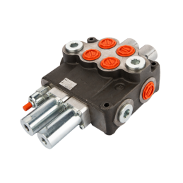 2 sekcijų hidraulinis skirstytuvas, 160 l/min., valdomas trosais ir vairasvirtėmis