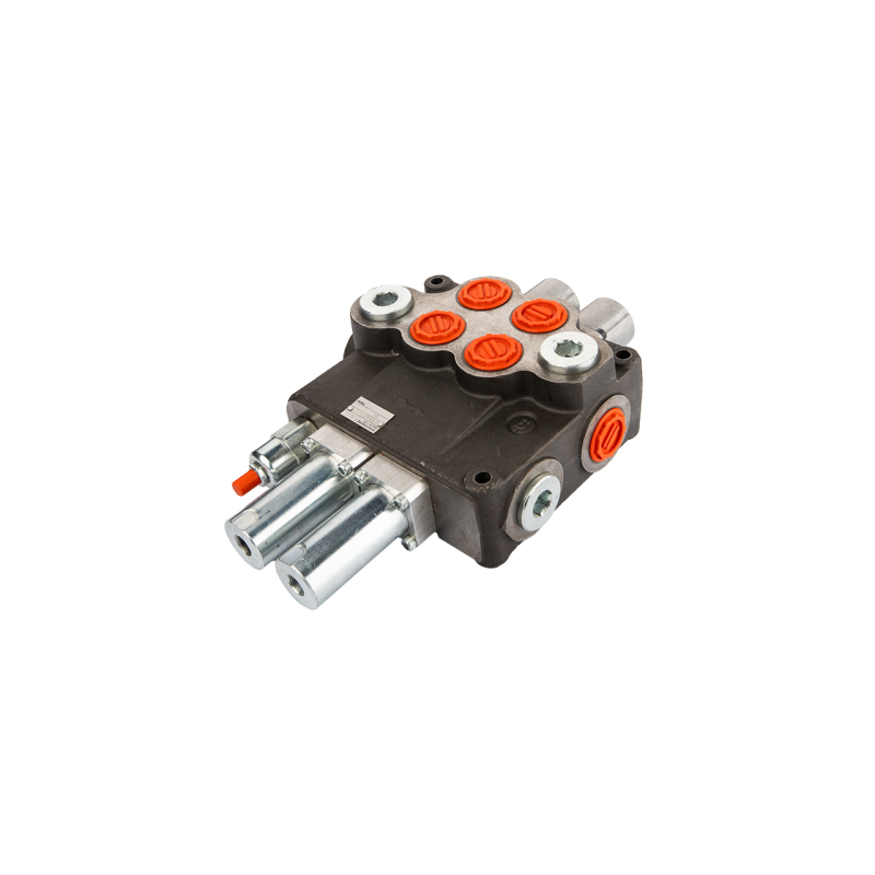 2 sekcijų hidraulinis skirstytuvas, 160 l/min., valdomas trosais ir vairasvirtėmis