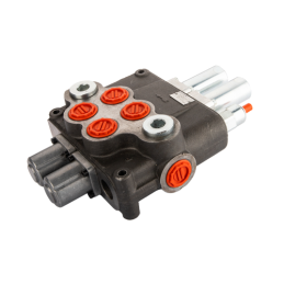 2 sekcijų hidraulinis skirstytuvas, 160 l/min., valdomas trosais ir vairasvirtėmis