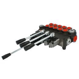 5 sekcijų hidraulinis skirstytuvas, 80 l/min., valdomas vairasvirte ir trimis svirtimis