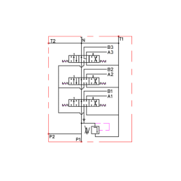 3 sekcijų hidraulinis skirstytuvas, 160 l/min., pirmoji ir antroji sekcijos su slankikliu, skirtu valdyti 2 padėčių cilindrą, tr