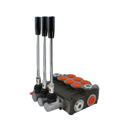 3 sekcijų hidraulinis skirstytuvas 160L su viena stūmoklio sekcija