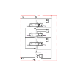 3 sekcijų hidraulinis skirstytuvas 160L su viena stūmoklio sekcija