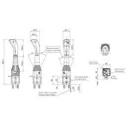 3 dalių hidraulinis komplektas: 80 l skirstytuvas + 6/2 solenoidinis vožtuvas + valdymo svirtis su vienu mygtuku + du 1 m kabeli