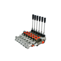 6 sekcijų hidraulinis skirstytuvas, 40 l/min., valdomas pneumatiškai arba svirtimi