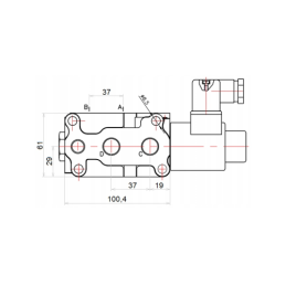 4 sekcijų hidraulinis komplektas: 40 l skirstytuvas + du 6/2 solenoidiniai vožtuvai + valdymo svirtis su dviem mygtukais + du 2 