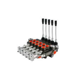 5 sekcijų hidraulinis skirstytuvas, 80 l/min., valdomas pneumatiškai arba svirtimi