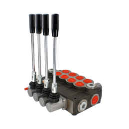 4 sekcijų hidraulinis skirstytuvas 160L su sekcija su skląsčiu hidraulinio variklio valdymui