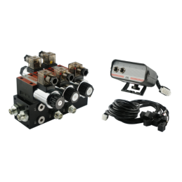 Dviejų sekcijų hidraulinis skirstytuvo blokas CETOP 03 NG6, valdomas elektra 24 V, su valdymo pultu su dviem mygtukais