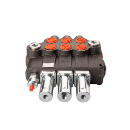 3 sekcijų hidraulinis skirstytuvas P160l/min su slankikliu, turinčiu papildomą slankiojančią padėtį, valdomą trosais