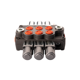 3 sekcijų hidraulinis skirstytuvas P160l/min su slankikliu, turinčiu papildomą slankiojančią padėtį, valdomą trosais