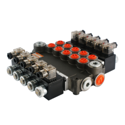 Hidraulinis skirstytuvas 5 sekcijų, 80 l/min., valdomas elektra, 24 V, galia: 05Z80 5xA ES3 24 VDC G