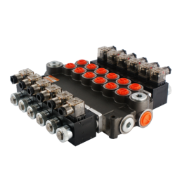 Hidraulinis skirstytuvas 6 sekcijų, 80 l/min., valdomas elektra, 24 V, galia: 06Z80 6xA ES3 24 VDC G
