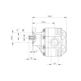 Hidraulinis siurblys pašarų vežimėliui, darbinis tūris: 61 cm3