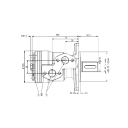 VMP DANFOSS hidraulinis variklis, darbinis tūris: 200 cm3/aps., greitis: 296 aps./min., velenas 25 mm