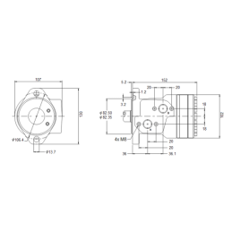 WR DANFOSS hidraulinis variklis, darbinis tūris: 70 cm3/aps., greitis: 865 aps./min., veleno skersmuo: 25 mm