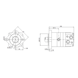 WS DANFOSS hidraulinis variklis, darbinis tūris: 80 cm3/aps., greitis: 843 aps./min., velenas 32 mm