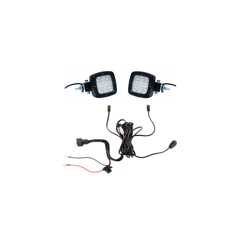 Du lenkiški darbo žibintai 9x ED 650 LM 34W + jungtis