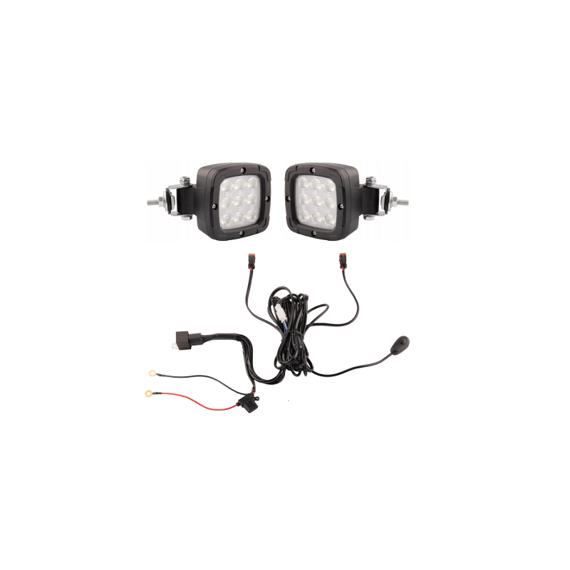 Du lenkiški darbo žibintai 9xLED 1800 LM 13,5 W + jungtis