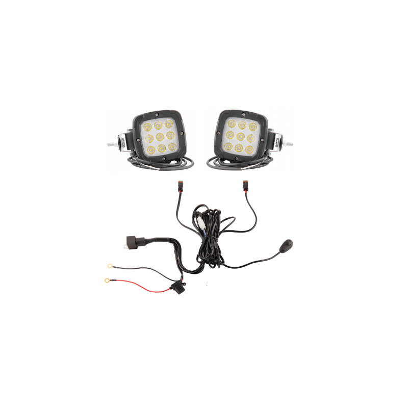 Du lenkiški darbo žibintai 9xLED 1800 LM 13,5 W + jungtis