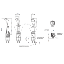 2 sekcijų hidraulinis komplektas: 120 l skirstytuvas su plūduriuojančia sekcija + valdymo svirtis be mygtukų + du 1 m kabeliai