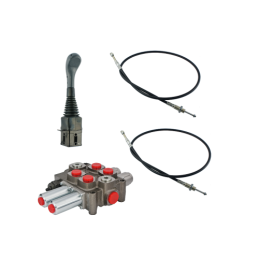 2 sekcijų hidraulinis komplektas: 90 l skirstytuvas su plūduriuojančia sekcija + valdymo svirtis be mygtukų + du 2 m kabeliai