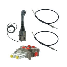 2 sekcijų hidraulinis komplektas: 120 l skirstytuvas su plūduriuojančia sekcija + valdymo svirtis su vienu mygtuku + du 1,5 m ka