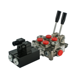 Galtech Q25 40L dviejų sekcijų 12V skirstytuvas su svirtimis ir kištukais