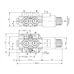 4 sekcijų hidraulinis komplektas: 60 l skirstytuvas su plūduriuojančia sekcija + du 6/2 solenoidiniai vožtuvai + valdymo svirtis