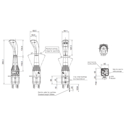 4 sekcijų hidraulinis komplektas: 90 l skirstytuvas + du 6/2 solenoidiniai vožtuvai + valdymo svirtis su dviem mygtukais + du 1 