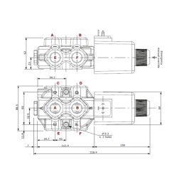 4 sekcijų hidraulinis komplektas: 90 l skirstytuvas + du 6/2 solenoidiniai vožtuvai + valdymo svirtis su dviem mygtukais + du 1 