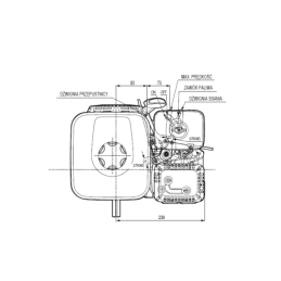 „Honda GX160 UT2SX40H“ vidaus degimo variklis su GR1 siurbliu, 1,80 cm3