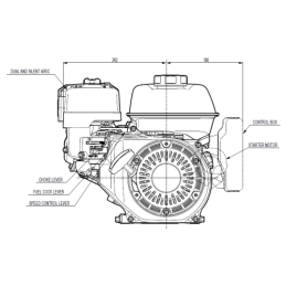 „Honda GX200 UT2QX4OH“ vidaus degimo variklis su GR1 2,45 cm3 siurbliu