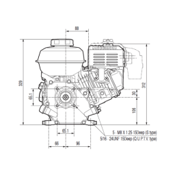 „Honda GX120 UT3QX4OH“ vidaus degimo variklis su GR1 siurbliu, 3,80 cm3