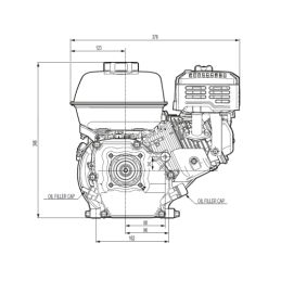 „Honda GX200 UT2QX4OH“ vidaus degimo variklis su GR1 siurbliu, 4,70 cm3