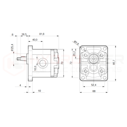 „Honda GX270 UT2QXQ4OH“ vidaus degimo variklis su GR1 siurbliu, 5,55 cm3