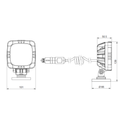 Lenkiškas darbo žibintas 15xLED 1000 LM 12W + jungtis